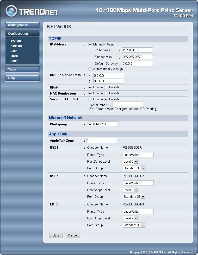 configuration - network