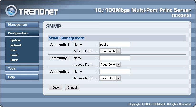 configuration - snmp