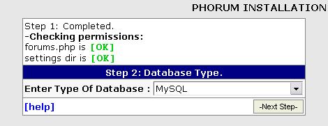 Phorum Installation Database - 2