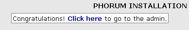 Phorum Installation Done