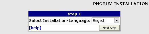 Phorum Installation Language